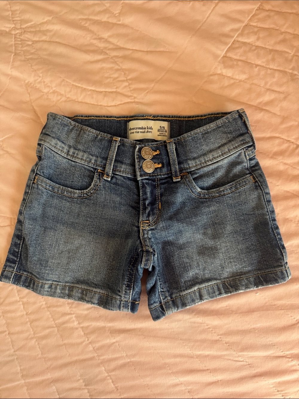 abercrombie kids Blue Denim Jean Shorts with Double Button